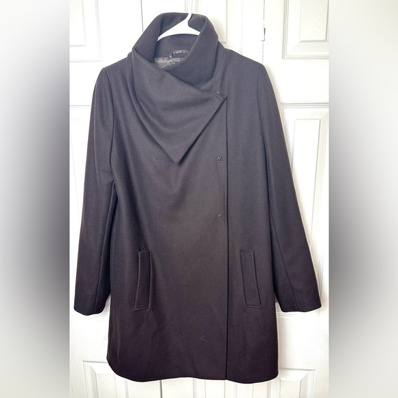 Mint BENETTON Brown Wool Jacket Pea Coat United Colors Of Benetton Classic Stile - Picture 1 of 9